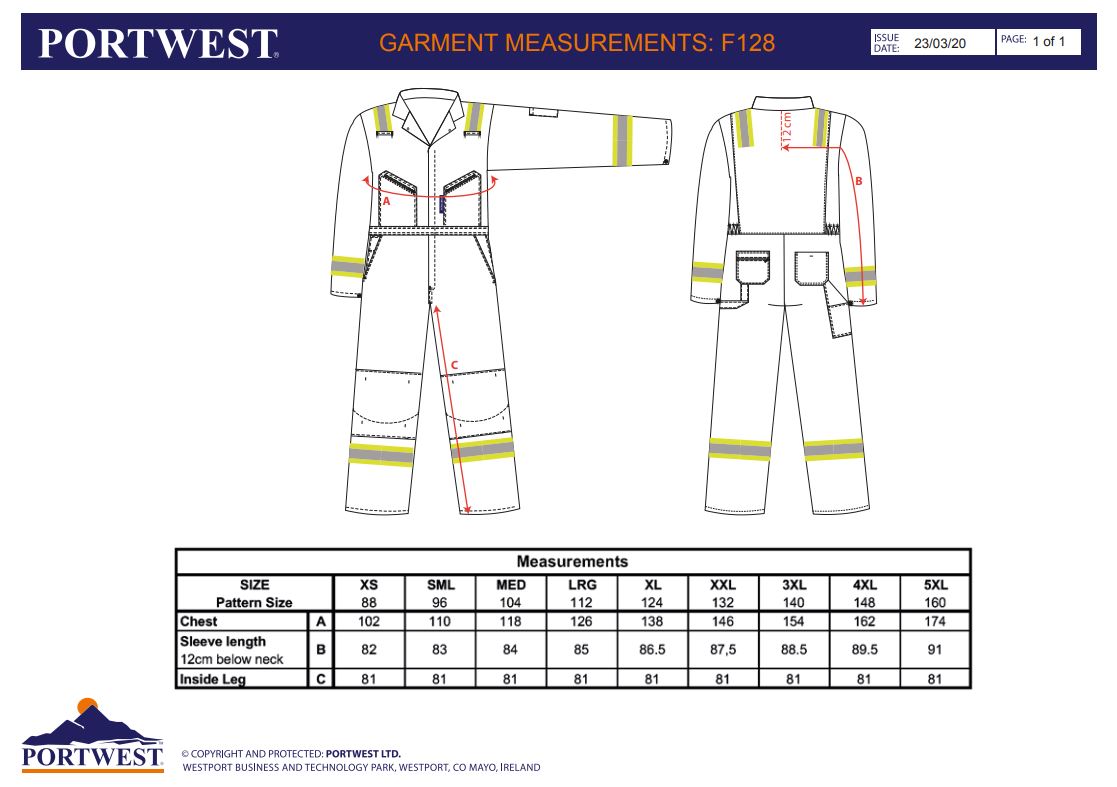 Portwest F129 Iona Xtra Cotton Coverall Navy Full Source